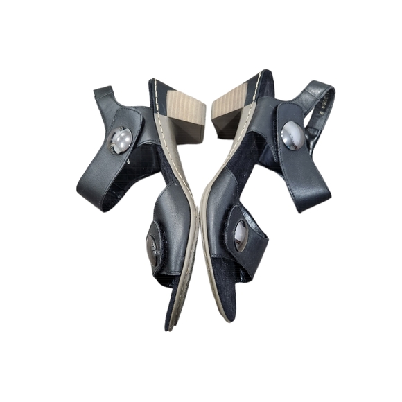 Rieker leather black open toe sandal size 42 or 9 - Picture 5 of 7